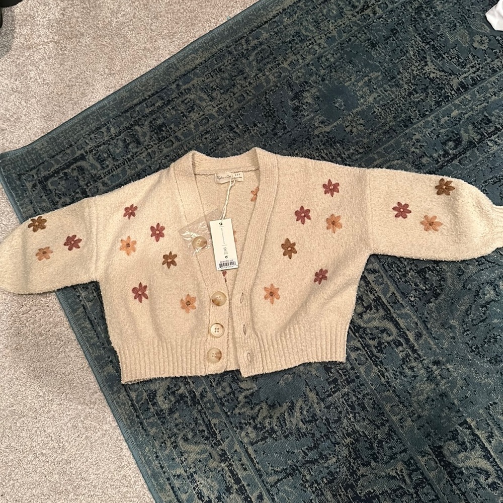 Rylee + Cru Boxy Crop Cardigan Fall Colors